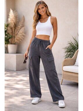 Free People Movement Gray Cargo Sweatpants Size S Loungewear Everyday Wear